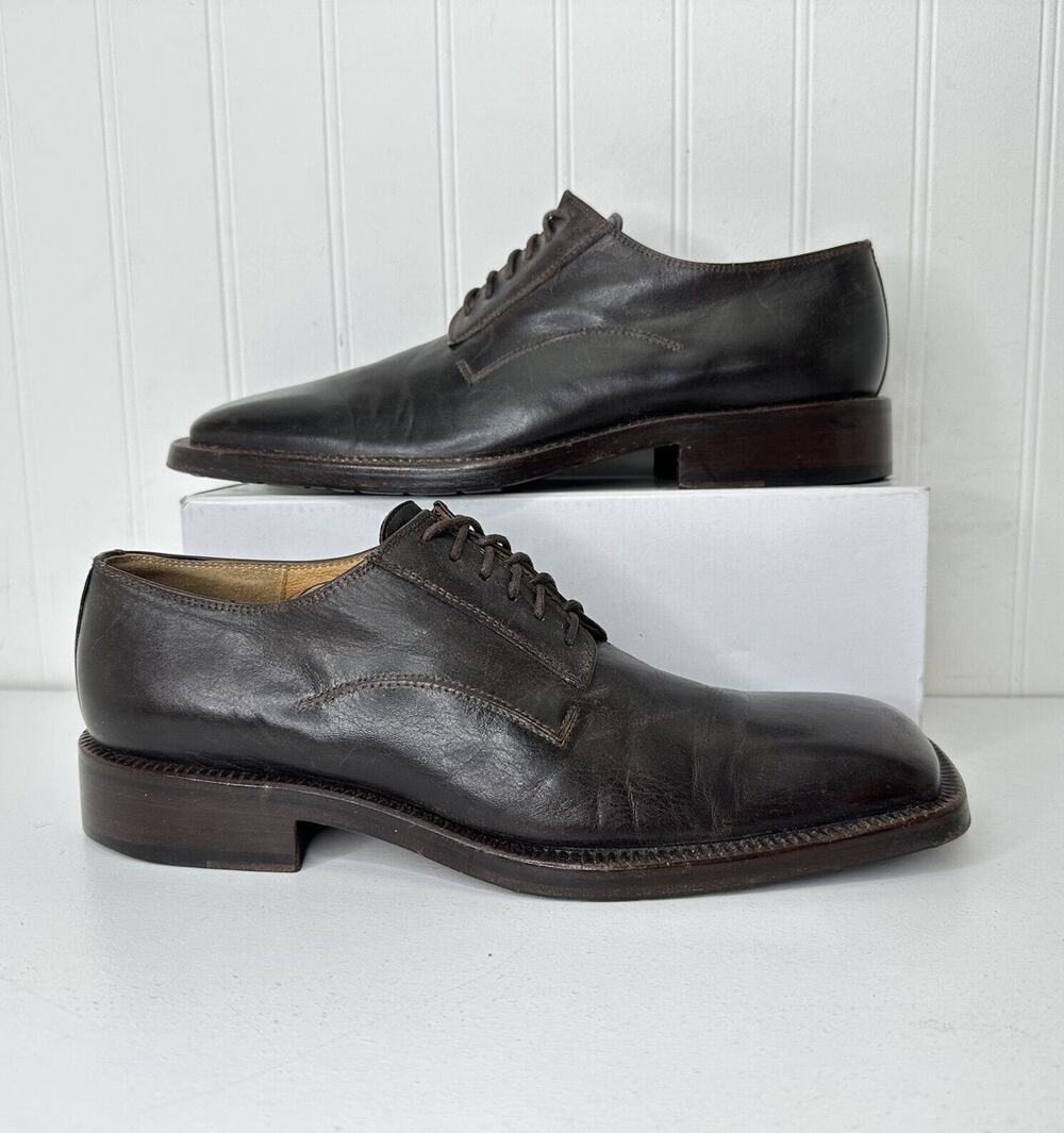 Leather Dress Shoes Avventura Brown Oxfords Made In Spain Mens Size 41 (9-9.5)